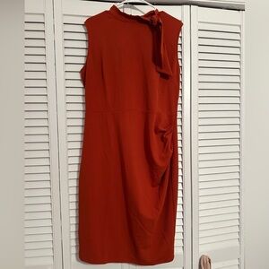 NWT Sleeveless Rust Dress with Neck Bow